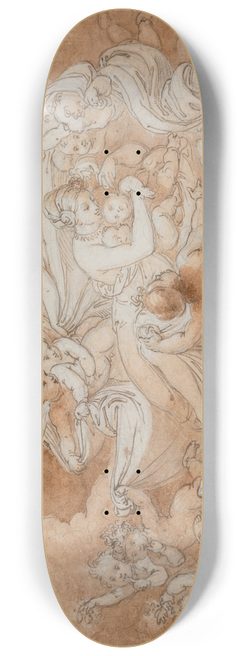 Tommaso Minardi - Latona with Apollo and Diana being transported on the orders of Jupiter to the island 8.25 inch art skate deck