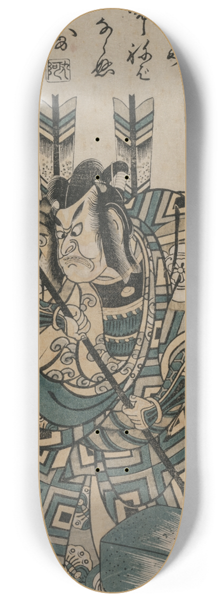Torii Kiyonobu II - Ichikawa Ebizo III as Yanone Goro in Nenriki arahitogami 8.25 inch art skate deck