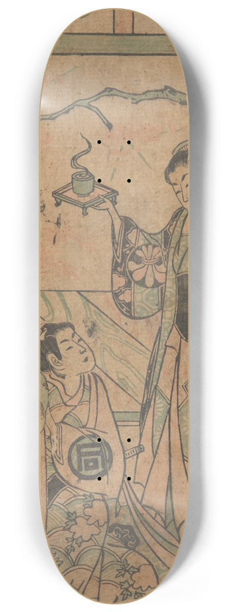 Torii Kiyonobu I - One of Three Theater Scenes 8.25 inch art skate deck