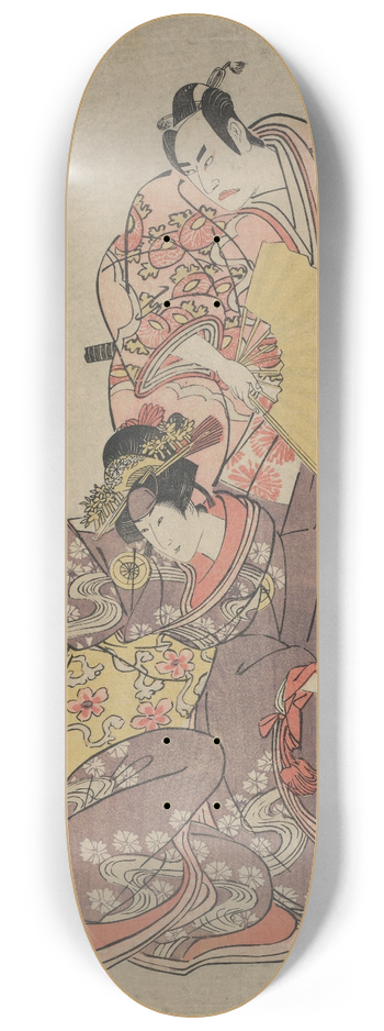 Toyokuni Utagawa - Arashi hinasuke no minamoto no raik to iwai kumesabur no yosoihime 8.25 inch art skate deck
