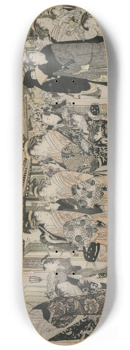 Toyokuni Utagawa - Courtesans Promenading on the Nakanocho 8.25 inch art skate deck