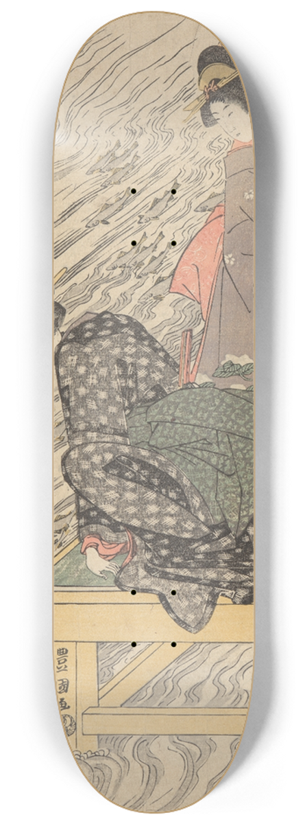 Toyokuni Utagawa - Women on Wharf Watching Fish 8.25 inch art skate deck