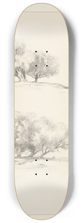 Truman Seymour - Two Studies ofTrees 8.25 inch art skate deck