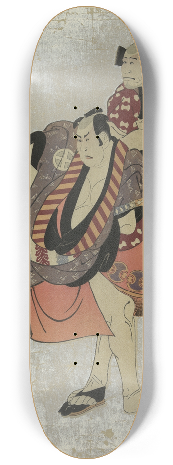 Tshsai Sharaku - Shodai arashi ryz (no yakko ukiyo matabei to) sandaime tani hiroji (no yakko tosa no matabei) 8.25 inch art skate deck