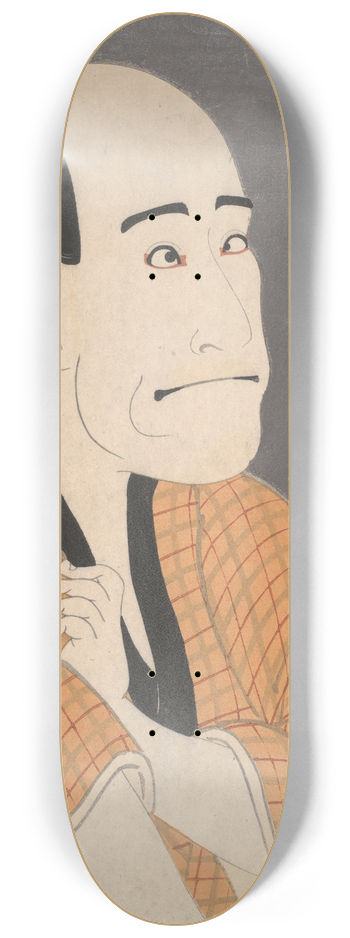 Tshsai Sharaku - The Actor Arashi Ryuzo as the Moneylender Ishibe no Kinkichi, from the play The Iris Soga of the BunrokuPeriod 8.25 inch art skate deck