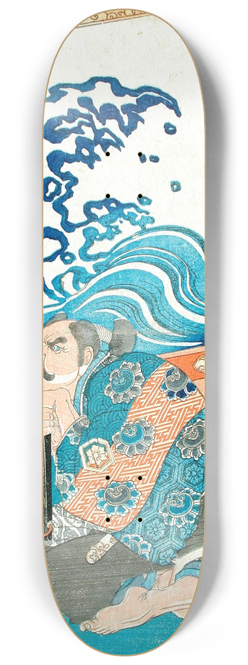 Tsukioka Yoshitoshi - Ban Danemon Naoyuki Conquers the Old Raccoon Dog at Fukushimas Mansion 8.25 inch art skate deck
