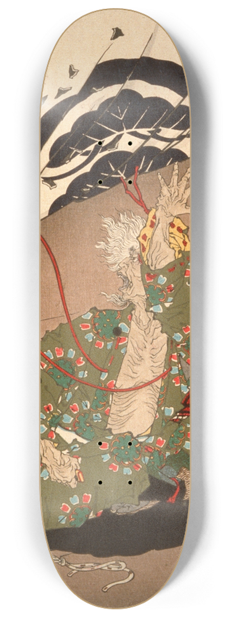 Tsukioka Yoshitoshi - Danj Matsunaga Hisahide before His Suicide 8.25 inch art skate deck