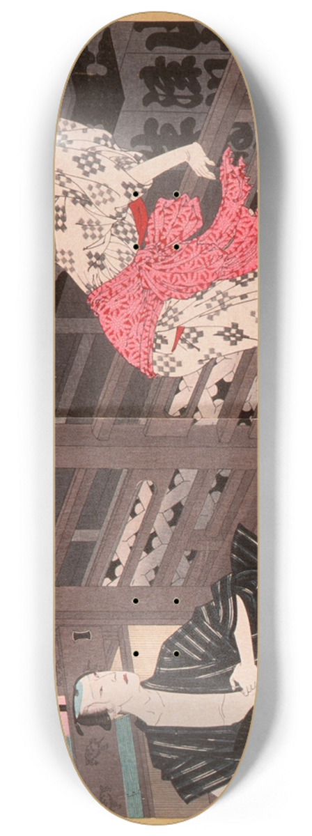 Tsukioka Yoshitoshi - Lady Ejima and the Actor Ikushima Shingor 8.25 inch art skate deck