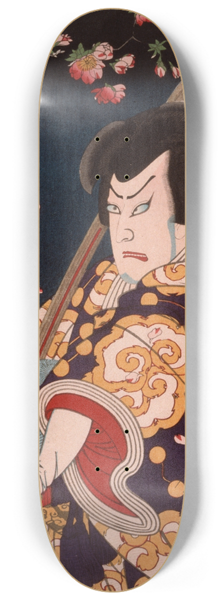Tsukioka Yoshitoshi - Mist; The Actor Ichikawa Sadanji as Hoshikage Tsuchiemon 8.25 inch art skate deck