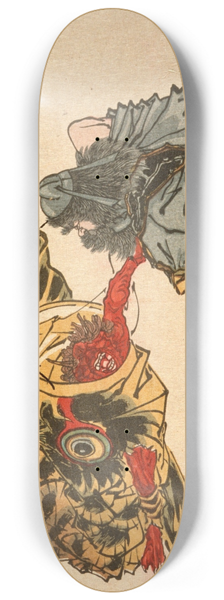 Tsukioka Yoshitoshi - Shki Creeping Up on a Sleeping Demon 8.25 inch art skate deck