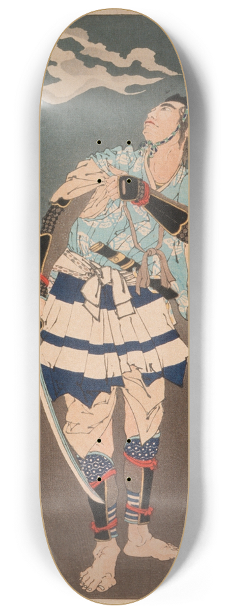 Tsukioka Yoshitoshi - Soga no Gor Tokimune Viewing the Moon after Rain in the Mountains 8.25 inch art skate deck