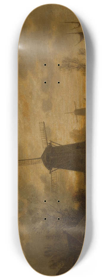 Auguste Anastasi - Windmills in Schiedam 8.25 inch art skate deck