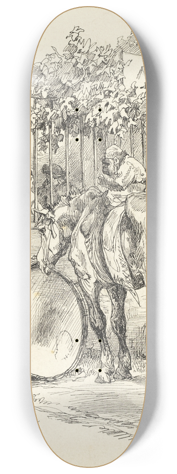 Auguste Andre Lanon - Horse with Monkey on Back 8.25 inch art skate deck