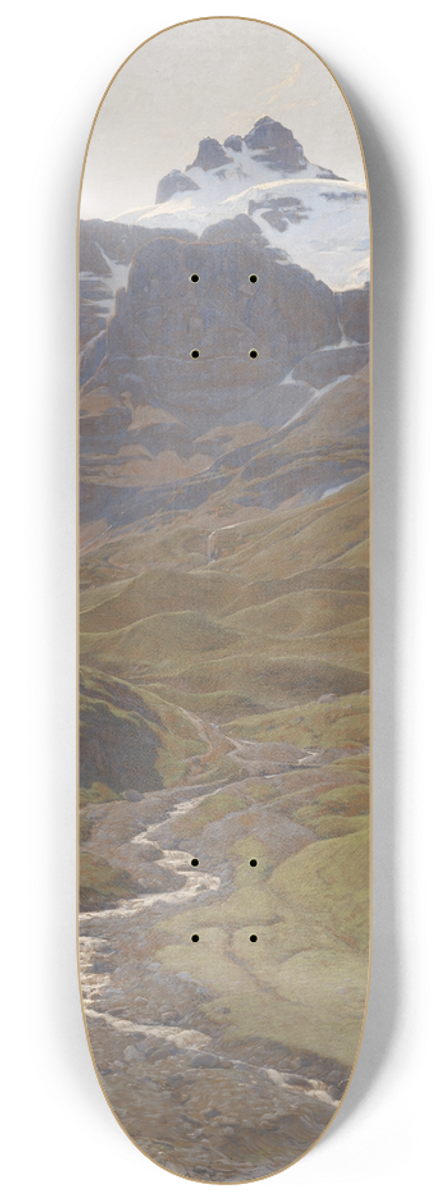 Auguste Baud-Bovy - View of the Wilde Frau [Wild Woman] from the Bundalp 8.25 inch art skate deck