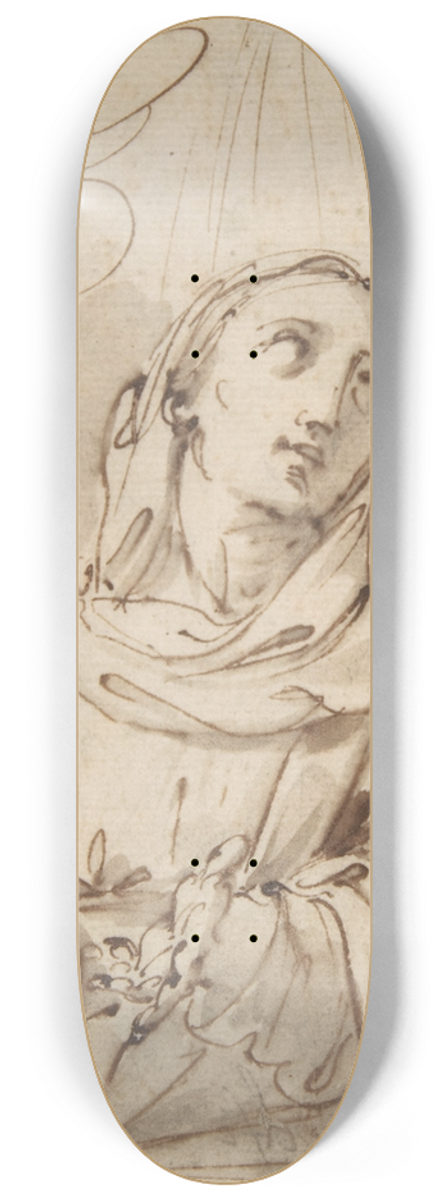 Ubaldo Gandolfi - Half Figure of a Female Saint 8.25 inch art skate deck