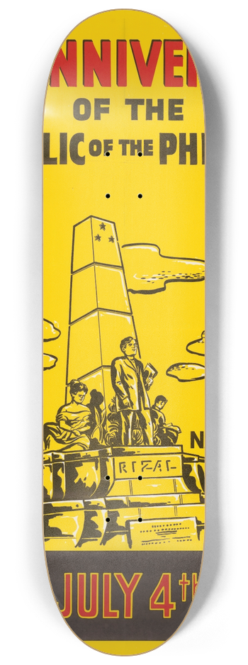 U.S. Information Agency - 10th Anniversary of the Republic of the Philippines 8.25 inch art skate deck