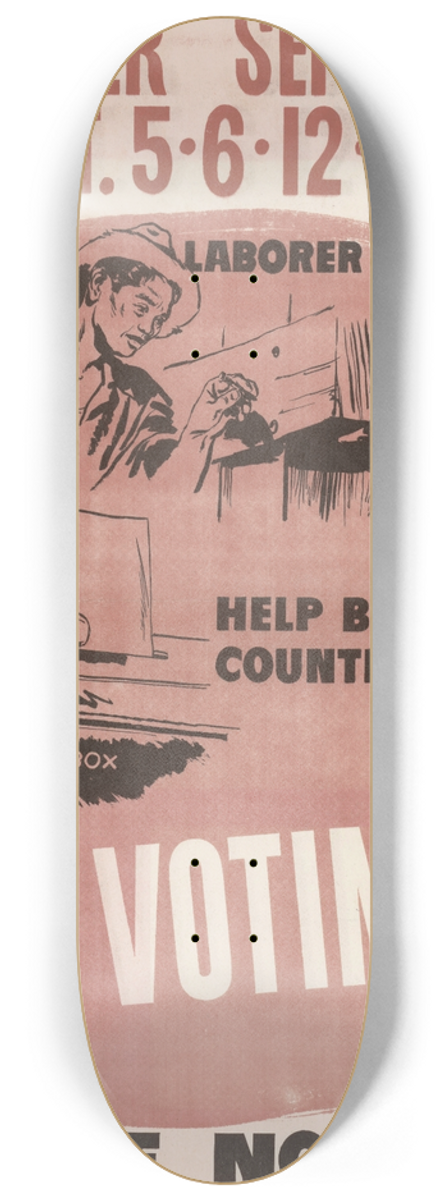 U.S. Information Agency - By Voting 8.25 inch art skate deck