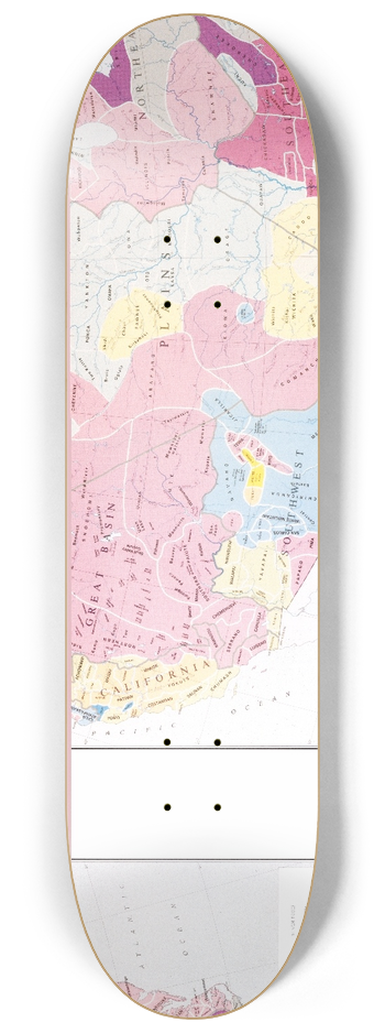 U.S. Information Agency - Early Indian Tribes, Culture Areas, and Linguistic Stocks. Smithsonian Institution, 1967. 8.25 inch art skate deck