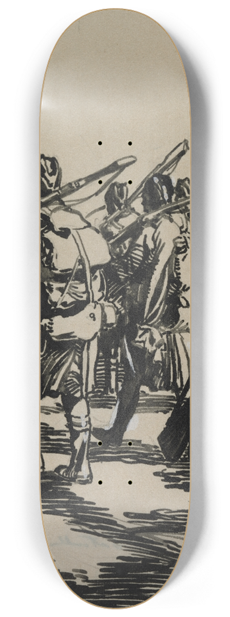 Auguste Louis Lepre - Bataille des frontires: groupe des soldats britanniques 8.25 inch art skate deck