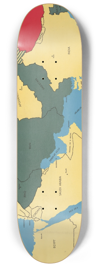 U.S. Information Agency - Muslim member nations of the Baghdad Pact 8.25 inch art skate deck