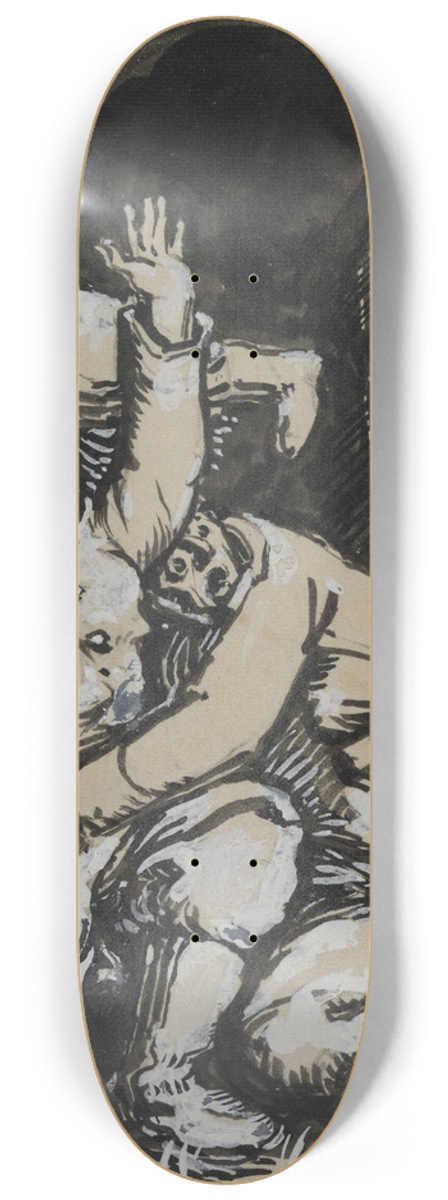 Auguste Louis Lepre - Dans une tranche, des soldats allemands se rendent 8.25 inch art skate deck