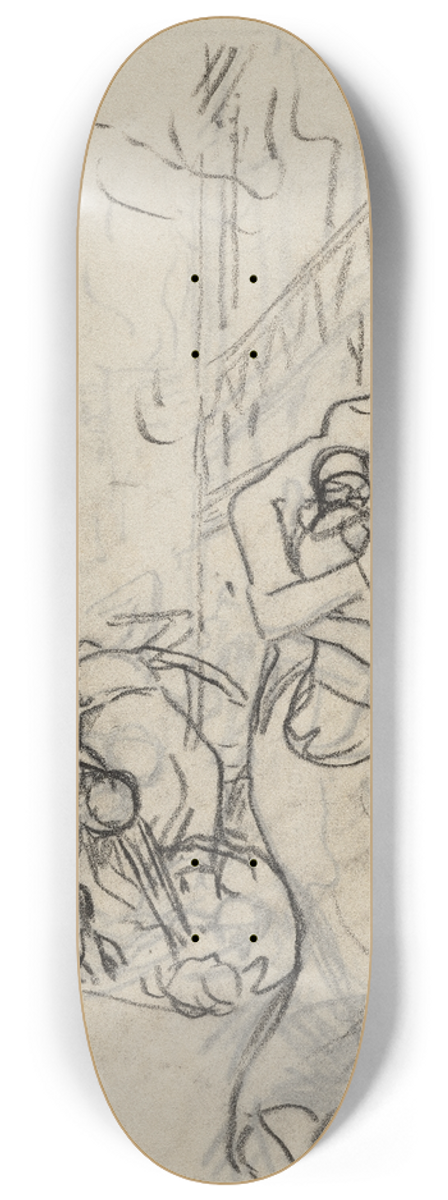 Auguste Louis Lepre - LIncendie de Louvain 8.25 inch art skate deck