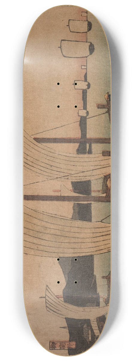Utagawa Hiroshige II - Sail Boats 8.25 inch art skate deck