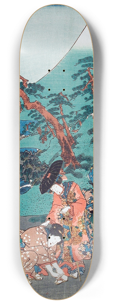 Utagawa Kunisada (Toyokuni III) - Act VIII; Konamis Bridal Procession. 8.25 inch art skate deck
