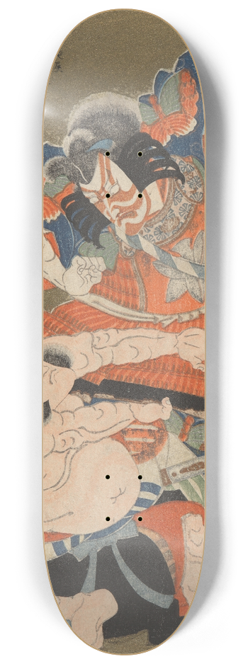 Utagawa Kunisada (Toyokuni III) - A Duel; Two Warriors 8.25 inch art skate deck