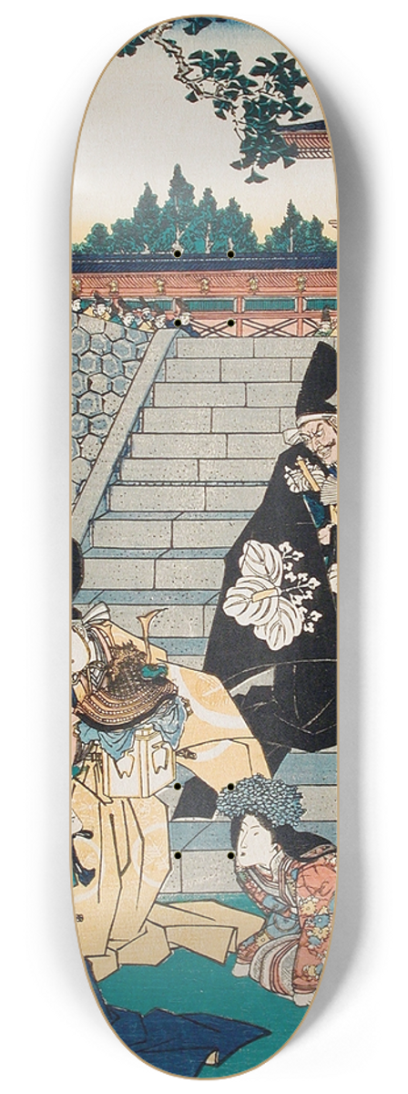 Utagawa Kunisada (Toyokuni III) - Chshingura; The Treasury of Loyal Retainers, a Primer 8.25 inch art skate deck