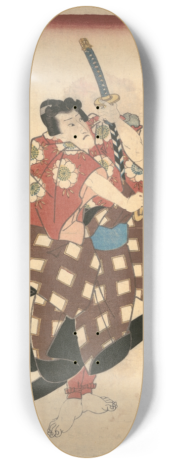 Utagawa Kunisada (Toyokuni III) - The Actor Ichikawa Danjr in the Role of Matsumaru 8.25 inch art skate deck