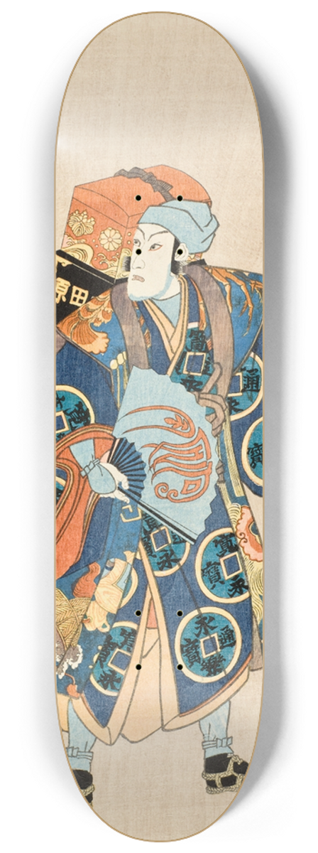 Utagawa Kunisada (Toyokuni III) - The Salve Vendor; Ichikawa Danjr IX as Toraya Tkichi 8.25 inch art skate deck