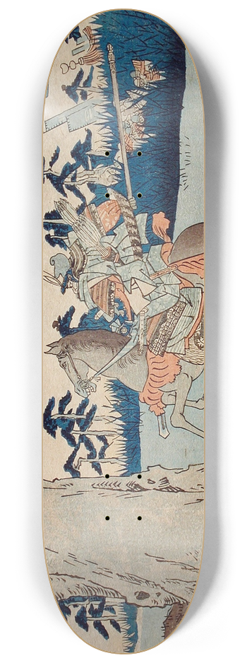 Utagawa Kuniyoshi - Moriya Pursuing Prince Shtoku who Disappears into a Tree 8.25 inch art skate deck