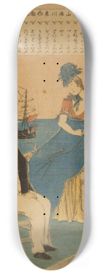 Utagawa Yoshiiku - Ikoku kotoba  rango 8.25 inch art skate deck