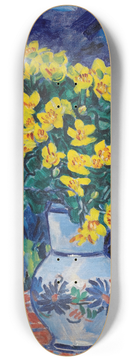 Vclav pla - Bouquet Of Flowers In A Blue Vase 8.25 inch art skate deck
