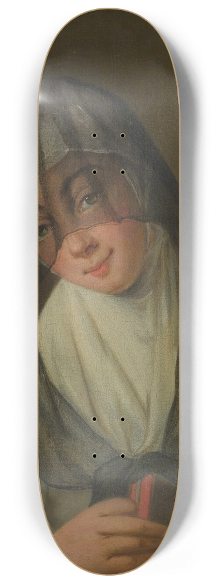 Venetian School - Portrait Of A Veiled Lady 8.25 inch art skate deck