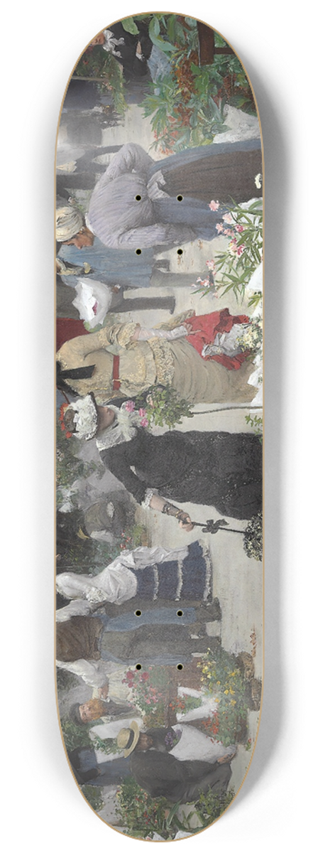 Victor Gabriel Gilbert - Le march des fleurs 8.25 inch art skate deck