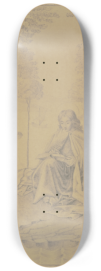 Victor Mller - John on Patmos 8.25 inch art skate deck