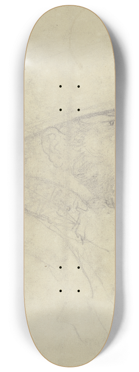 Victor Mller - Karikaturistische Ansicht eines Mannes mit Zylinder im Profil nach rechts 8.25 inch art skate deck