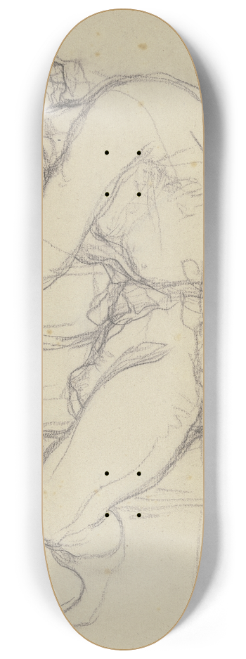 Victor Mller - Mann am Tisch sitzend, den Kopf aufgesttzt 8.25 inch art skate deck