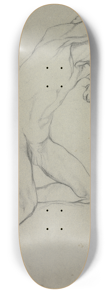 Victor Mller - Mnnlicher Akt nach rechts, mit dem linken Bein auf einer Erhebung kniend 8.25 inch art skate deck