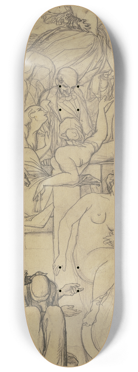 Victor Mller - The banquet of the rich man 8.25 inch art skate deck