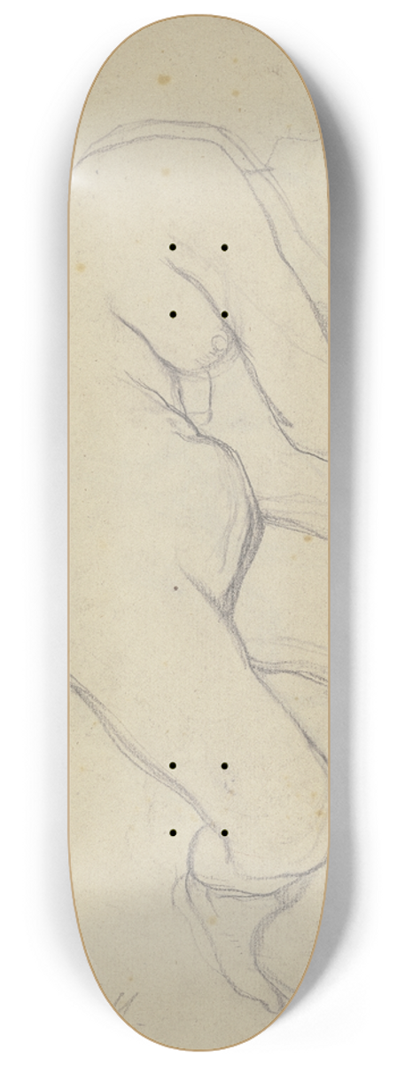 Victor Mller - Weiblicher Akt am Tisch sitzend, den Kopf aufgesttzt 8.25 inch art skate deck