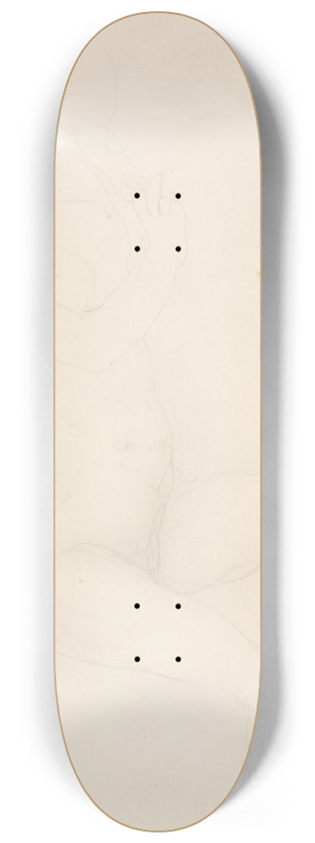 Auguste Rodin - Reclining nude female figure 8.25 inch art skate deck