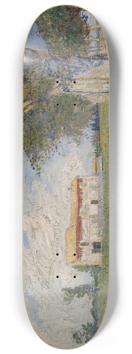 Vincent van Gogh - Farmhouse in a wheat field 8.25 inch art skate deck