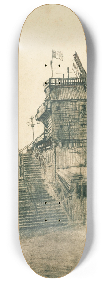 Vincent van Gogh - Moulin de la Galette 8.25 inch art skate deck