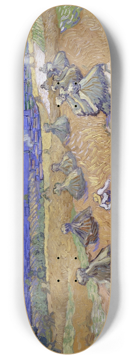 Vincent van Gogh - Wheat Fields with Reaper, Auvers 8.25 inch art skate deck