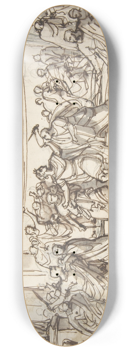 Vincenzo Camuccini - Assassination of Julius Caesar 8.25 inch art skate deck
