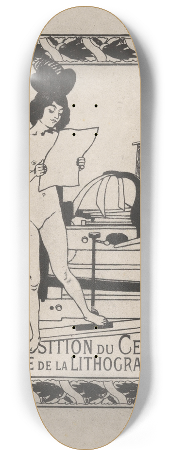 Auguste Roedel - Vrouwelijk naakt naast een lithopers 8.25 inch art skate deck