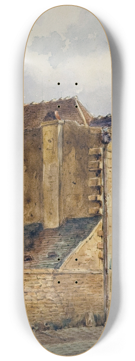 Auguste-Sbastien Bnard - La chapelle Saint-Jean et lentre du cimetire Saint-Eustache. 8.25 inch art skate deck